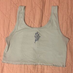 Floral Embroidered Crop Top